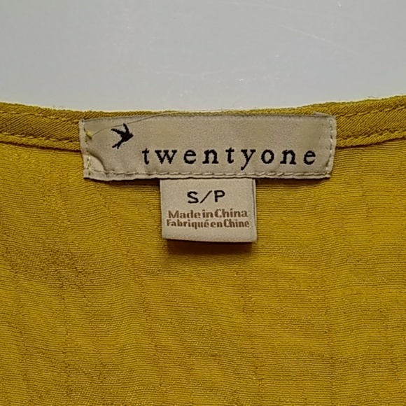 F21 Golden Rod Braided Neckline Cap Sleeve - Picture 7 of 7